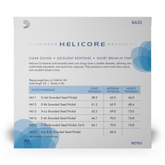 D'Addario Helicore Orchestral Bass String Set, 3/4 Scale, Heavy Tension