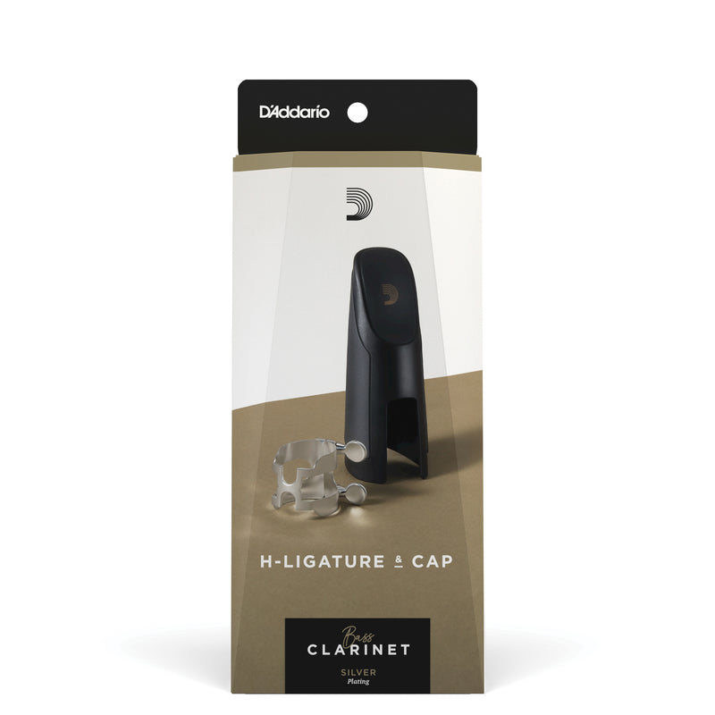 D'Addario H-Ligature & Cap, Bass Clarinet, Silver