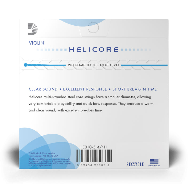 D'Addario Helicore Violin 5-String Set, 4/4 Scale, Heavy Tension