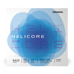 D'Addario Helicore Hybrid Bass Single G String, 3/4 Scale, Light Tension