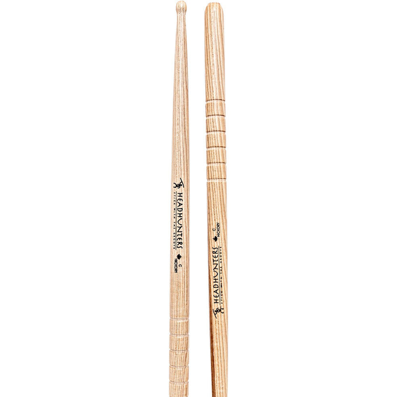 Headhunters Hickory Grooves C Drum Sticks with Wood Tip (1-Pair)