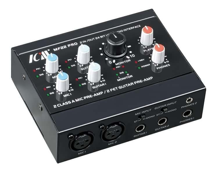 ICM MF-22 USB Audio Interface with 2 Class A Mic Preamps