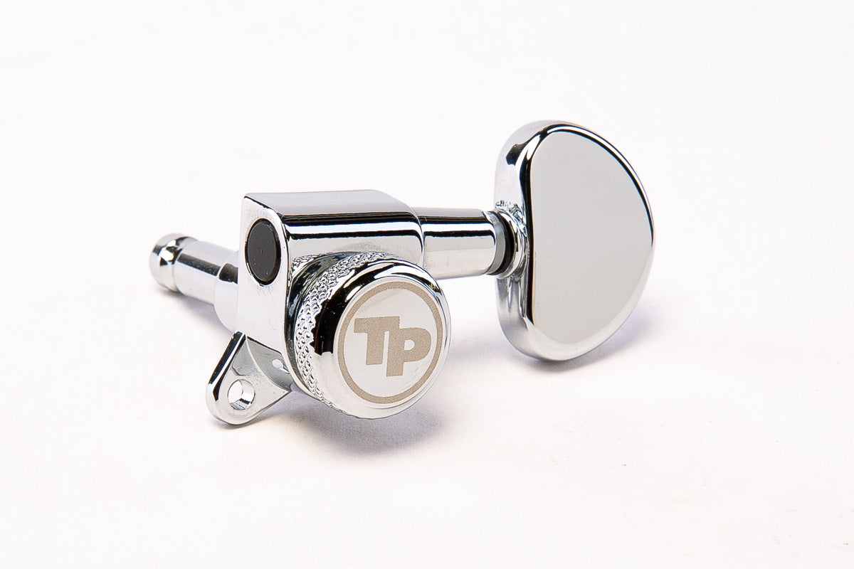 TonePros Locking Tuner, 3 & 3, 18:1 gear ratio,metal button - Chrome