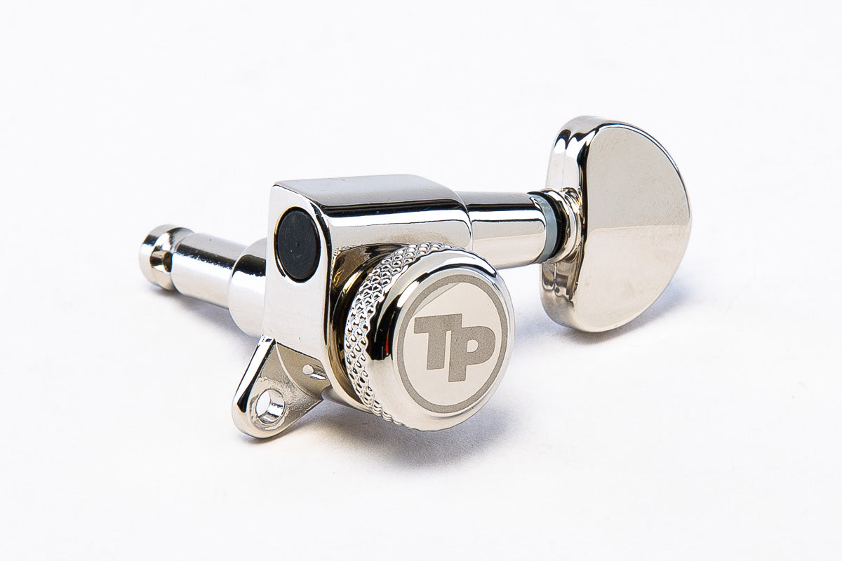 TonePros Locking Tuner, 7 in-line, 18:1 gearratio, small kidney bean button - Nickel