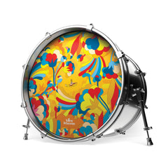 EVANS Yellow Submarine Resonant Bass Drumhead, Primrose Prairie, 20 inch