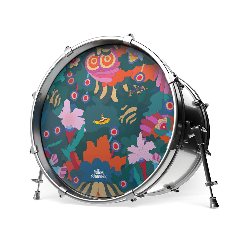 EVANS Yellow Submarine Resonant Bass Drumhead, Under the Sea, 22 inch