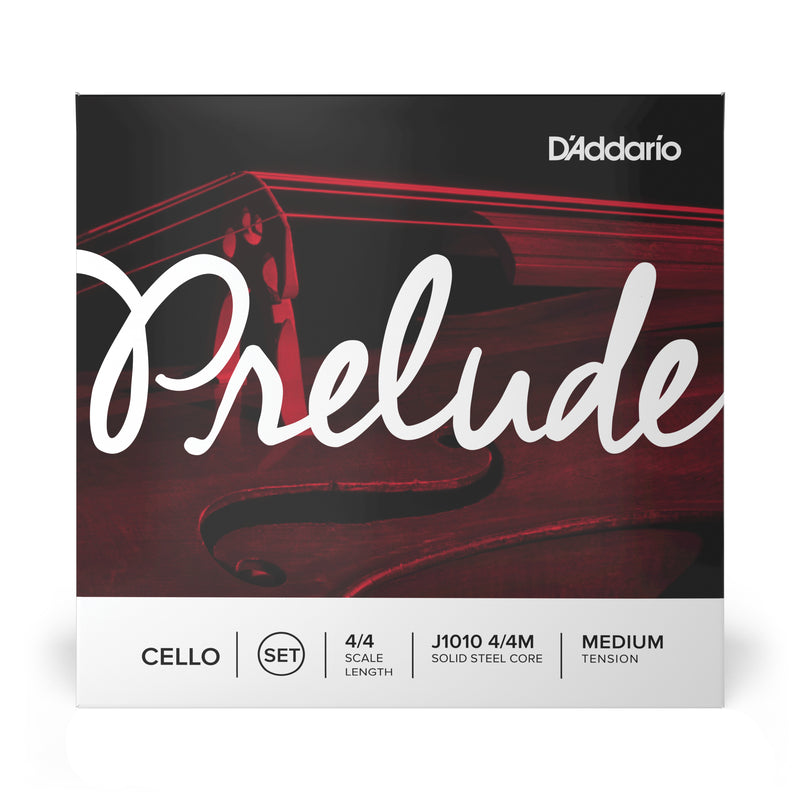 D'Addario Prelude Cello String Set, 4/4 Scale, Medium Tension