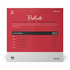 D'Addario Prelude Cello String Set, 4/4 Scale, Medium Tension