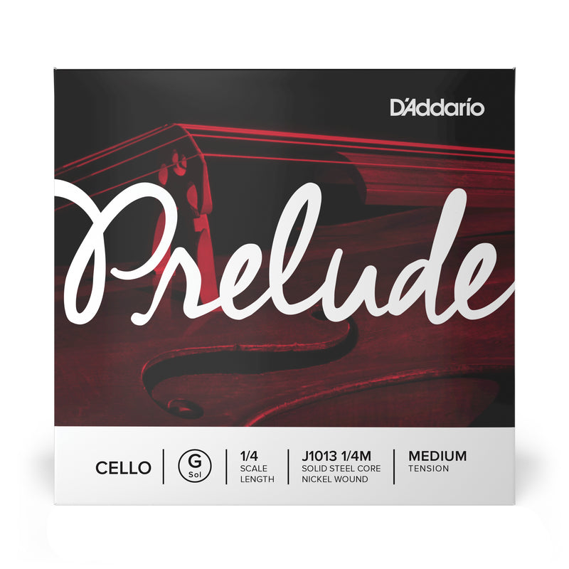 D'Addario Prelude Cello Single G String, 1/4 Scale, Medium Tension