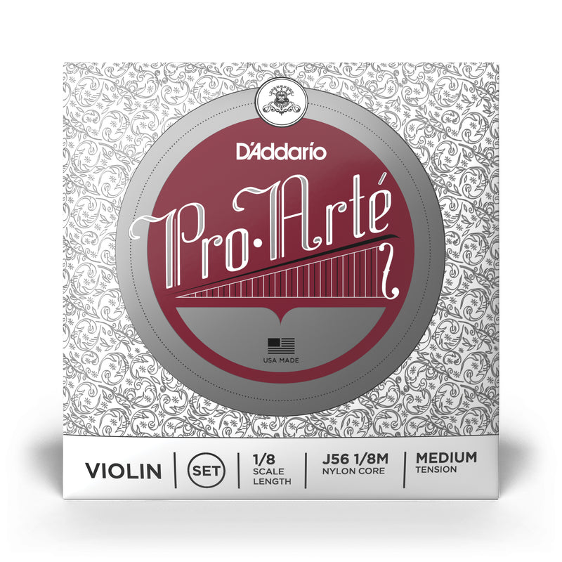 D'Addario Pro-Arte Violin String Set, 1/8 Scale, Medium Tension