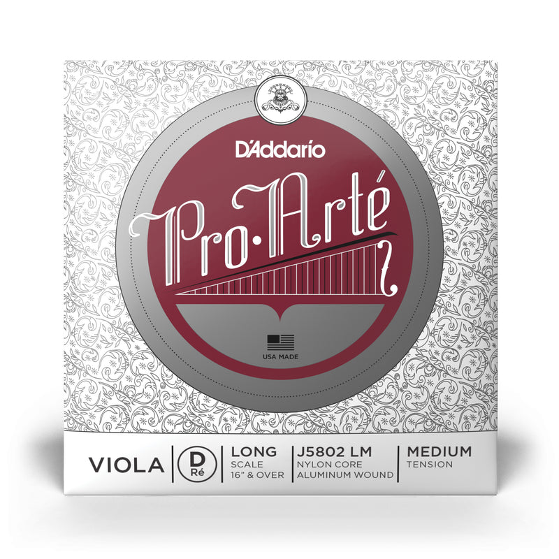 D'Addario Pro-Arte Viola Single D String, Long Scale, Medium Tension