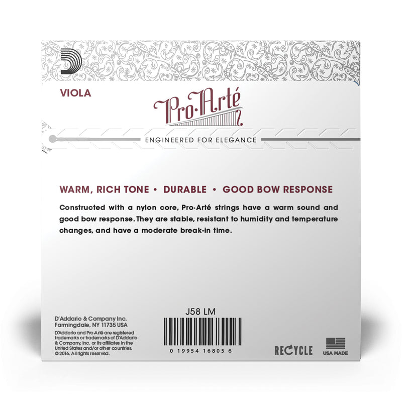 D'Addario Pro-Arte Viola String Set, Long Scale, Medium Tension