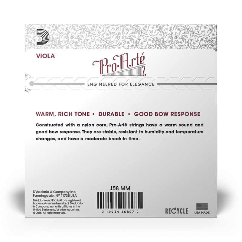 D'Addario Pro-Arte Viola String Set, Medium Scale, Medium Tension