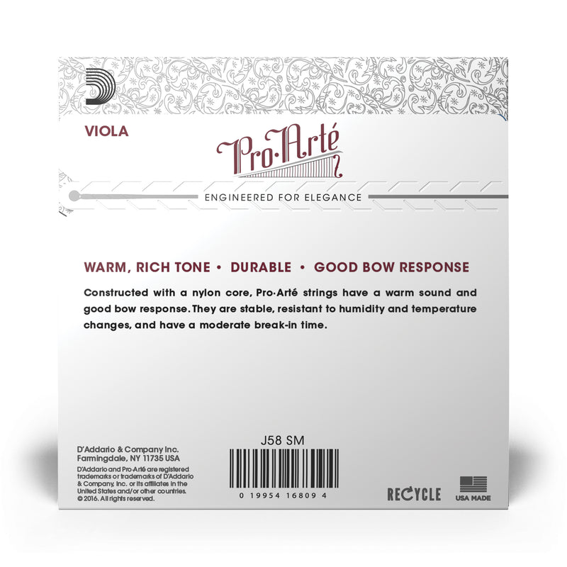 D'Addario Pro-Arte Viola String Set, Short Scale, Medium Tension