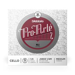 D'Addario Pro-Arte Cello Single G String, 1/4 Scale, Medium Tension