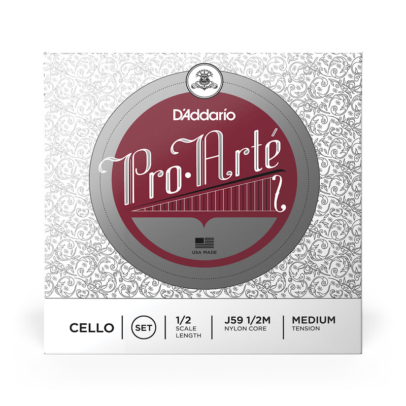 D'Addario Pro-Arte Cello String Set, 1/2 Scale, Medium Tension