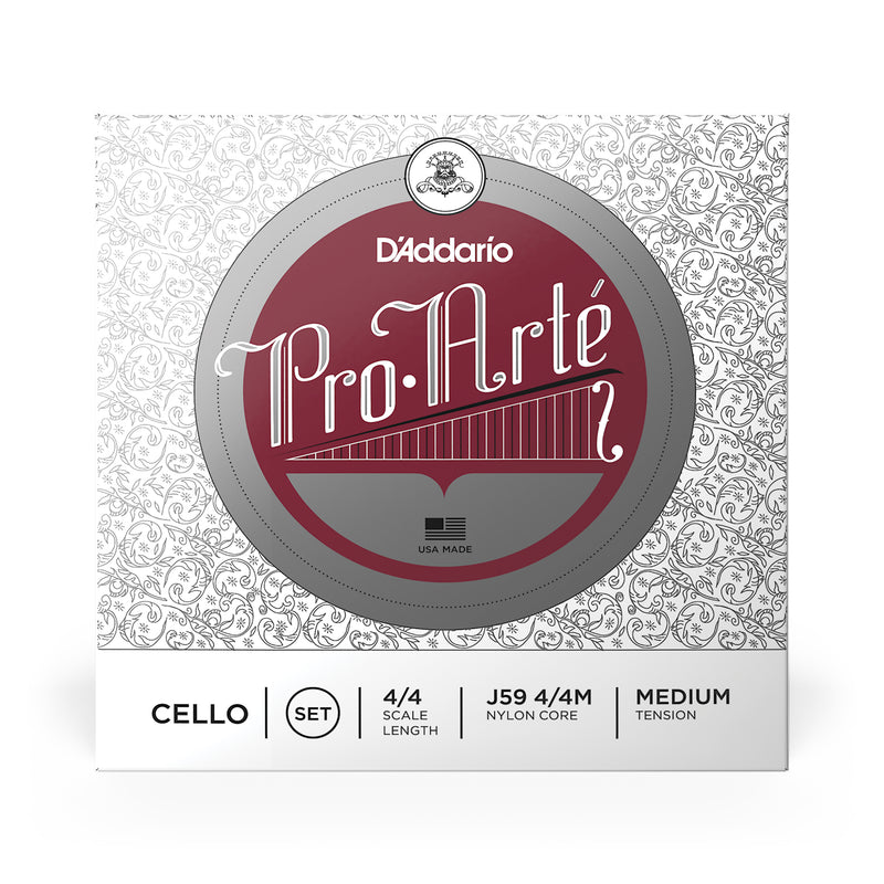 D'Addario Pro-Arte Cello String Set, 4/4 Scale, Medium Tension