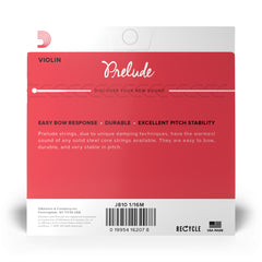 D'Addario Prelude Violin String Set, 1/16 Scale, Medium Tension