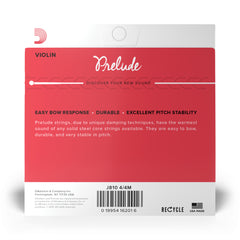 D'Addario Prelude Violin String Set, 4/4 Scale, Medium Tension