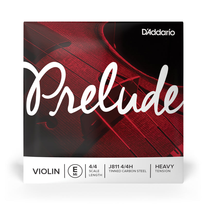 D'Addario Prelude Violin Single E String, 4/4 Scale, Heavy Tension