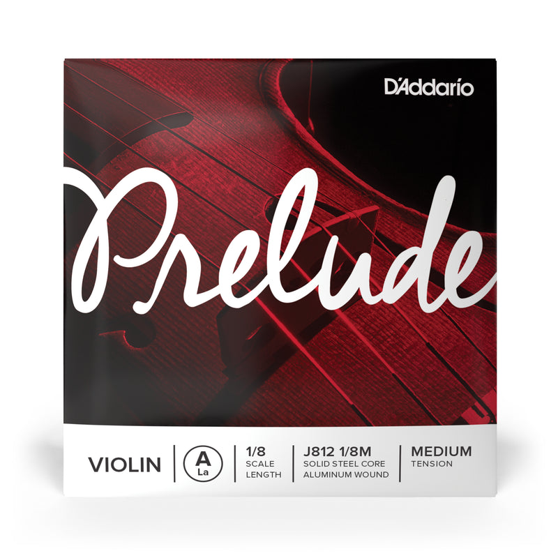 D'Addario Prelude Violin Single A String, 1/8 Scale, Medium Tension