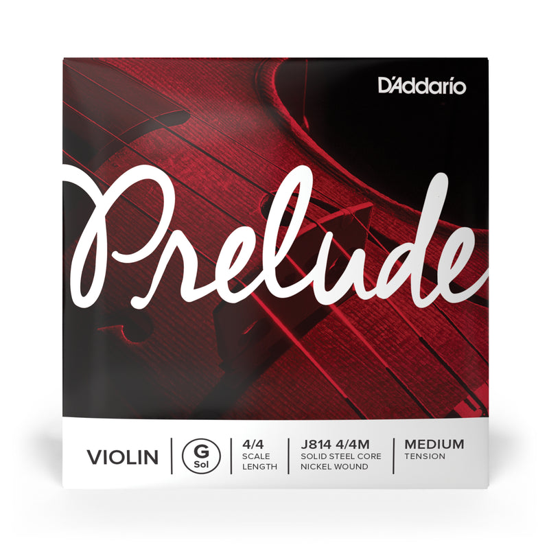 D'Addario Prelude Violin Single G String, 4/4 Scale, Medium Tension