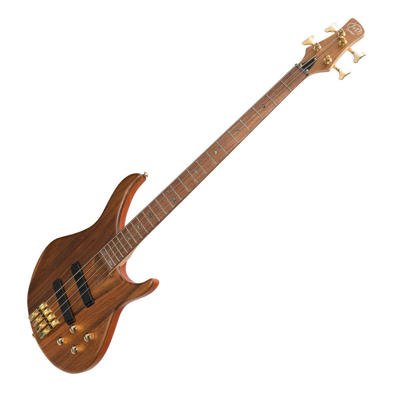 J&D Luthiers '21 Series' 4-String Contemporary Active Electric Bass Guitar (Natural Satin)