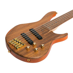 J&D Luthiers '21 Series' 5-String Contemporary Active Electric Bass Guitar (Natural Satin)