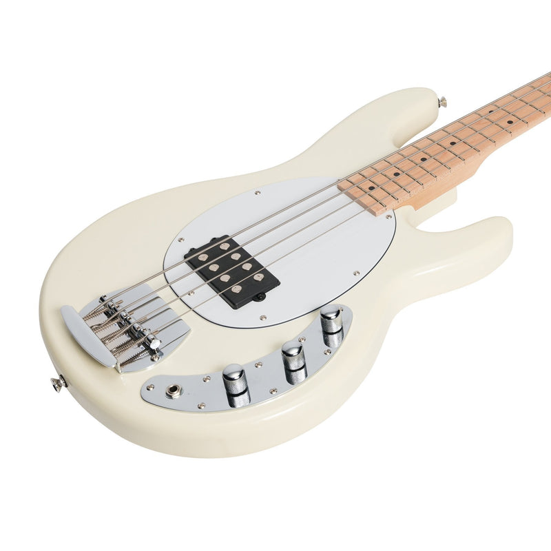 J&D Luthiers 4-String MM-Style Electric Bass Guitar (Vintage White)