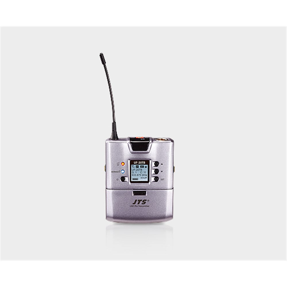 JTS UF20T UHF Belt pack transmitter with CM-501HI lapel mic 624-694 MHz (UF20TBB9)