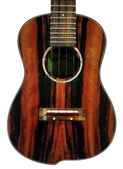 Kealoha JU-Series Striped Ebony Tenor Ukulele with Offset Design in Natural Satin Finish