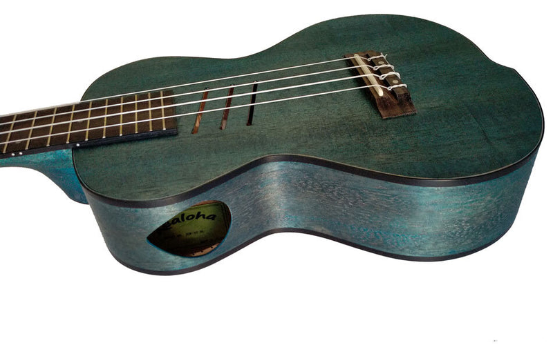 Kealoha JU-Series Concert Ukulele with Offset Design in Stained Ocean Blue
