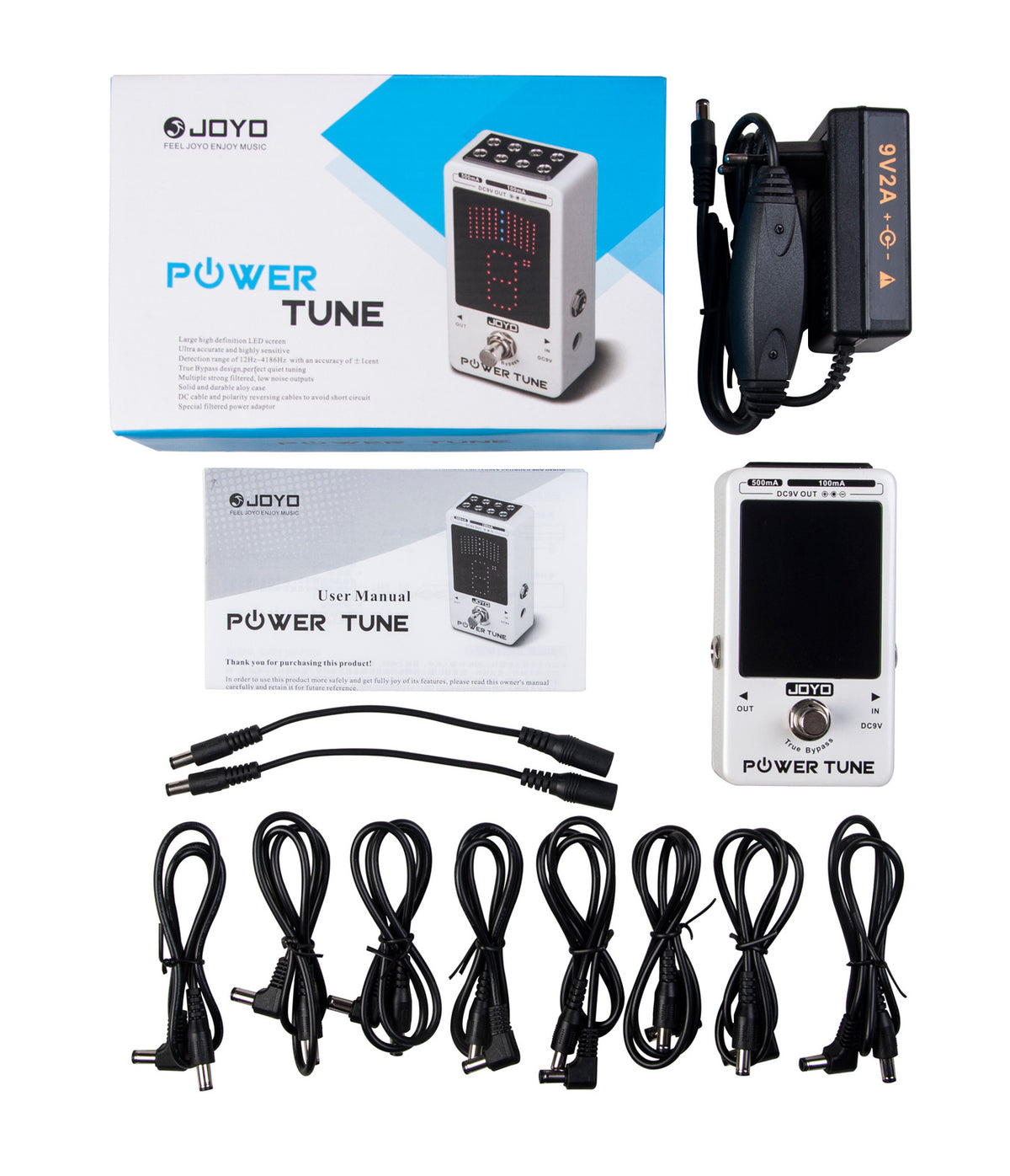 JOYO JF-18R Power Tune - Guitar Tuner/Power Supply Combo