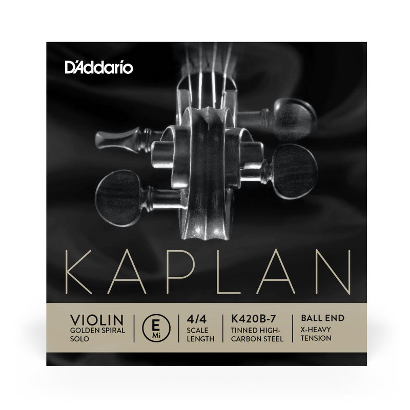 D'Addario Kaplan Ball End Violin Single E String, 4/4 Scale, Extra-Heavy Tension