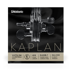 D'Addario Kaplan Ball End Violin Single E String, 4/4 Scale, Extra-Heavy Tension