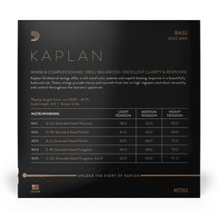 D'Addario Kaplan Bass String Set, 3/4 Scale, Heavy Tension