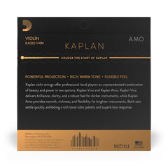 D'Addario Kaplan Amo Violin String Set, 1/4 Scale, Medium Tension