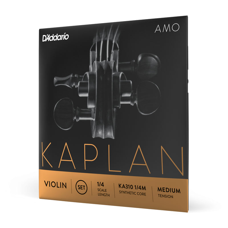 D'Addario Kaplan Amo Violin String Set, 1/4 Scale, Medium Tension