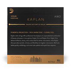 D'Addario Kaplan Amo Violin String Set, 4/4 Scale, Light Tension