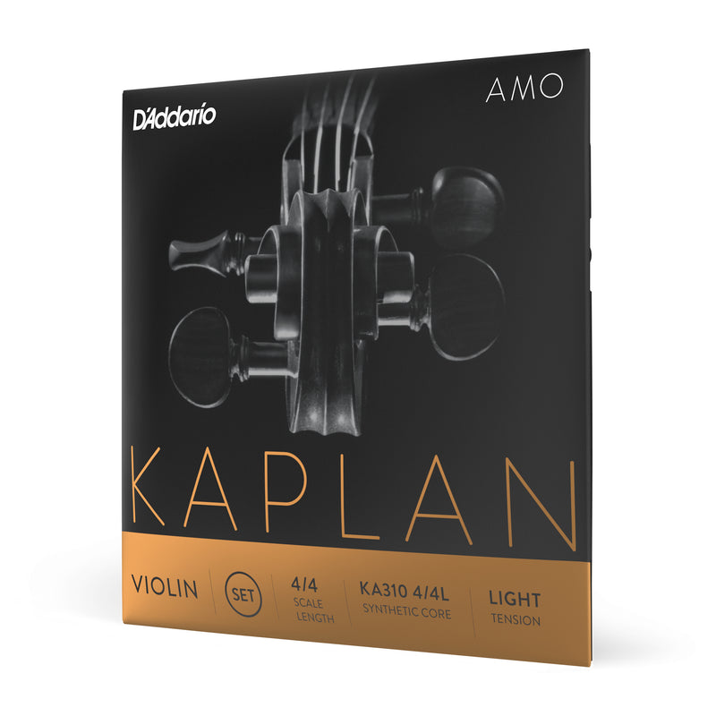 D'Addario Kaplan Amo Violin String Set, 4/4 Scale, Light Tension