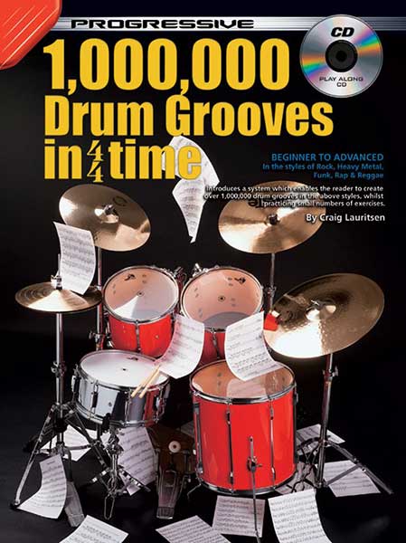 Progressive 10,000 Drum Grooves In 4/4 Time Book/CD
