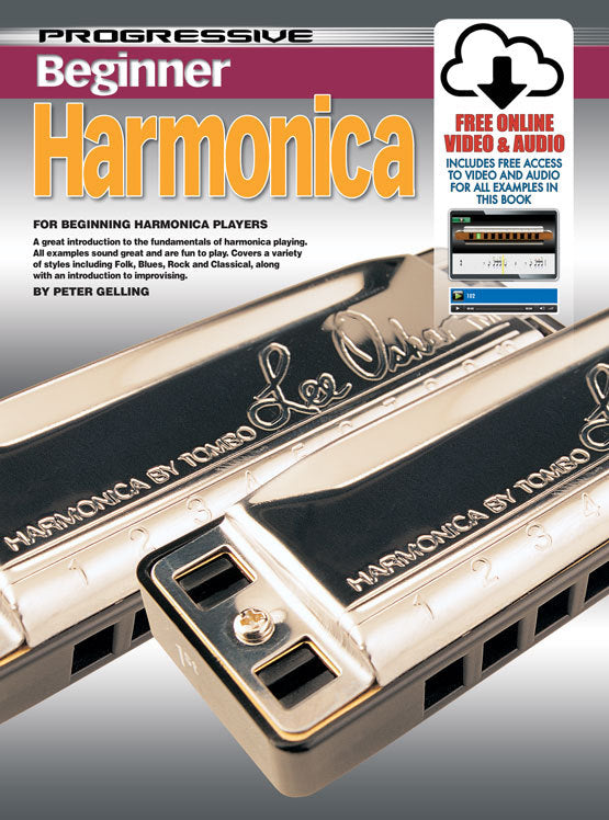 Progressive Beginner Harmonica Book/Online Video & Audio