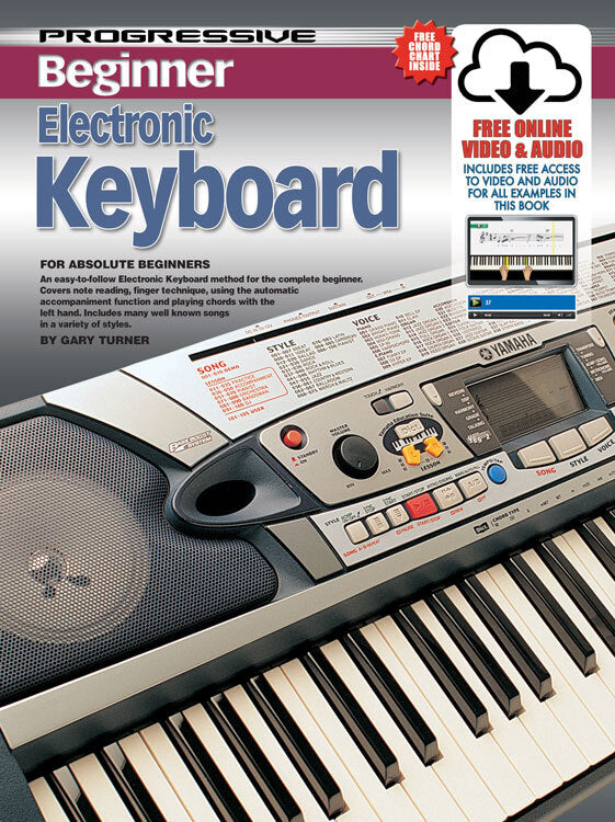 Progressive Beginner Electronic Keyboard Book/Online Video & Audio