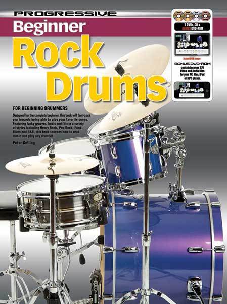 Progressive Beginner Rock Drums Book/CD/DVD(2)/DVD-Rom