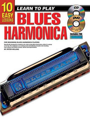 10 Easy Lessons Learn To Play Blues Harmonica Book/CD/DVD