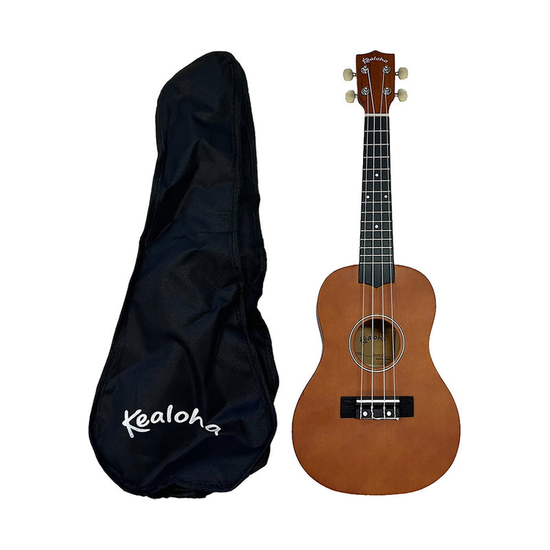 Kealoha Wooden Coloured Series Concert Ukulele with Bag in Natural Satin Finish