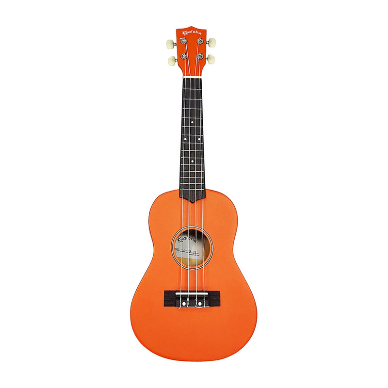 Kealoha Wooden Coloured Series Concert Ukulele with Bag in Orange Satin Finish