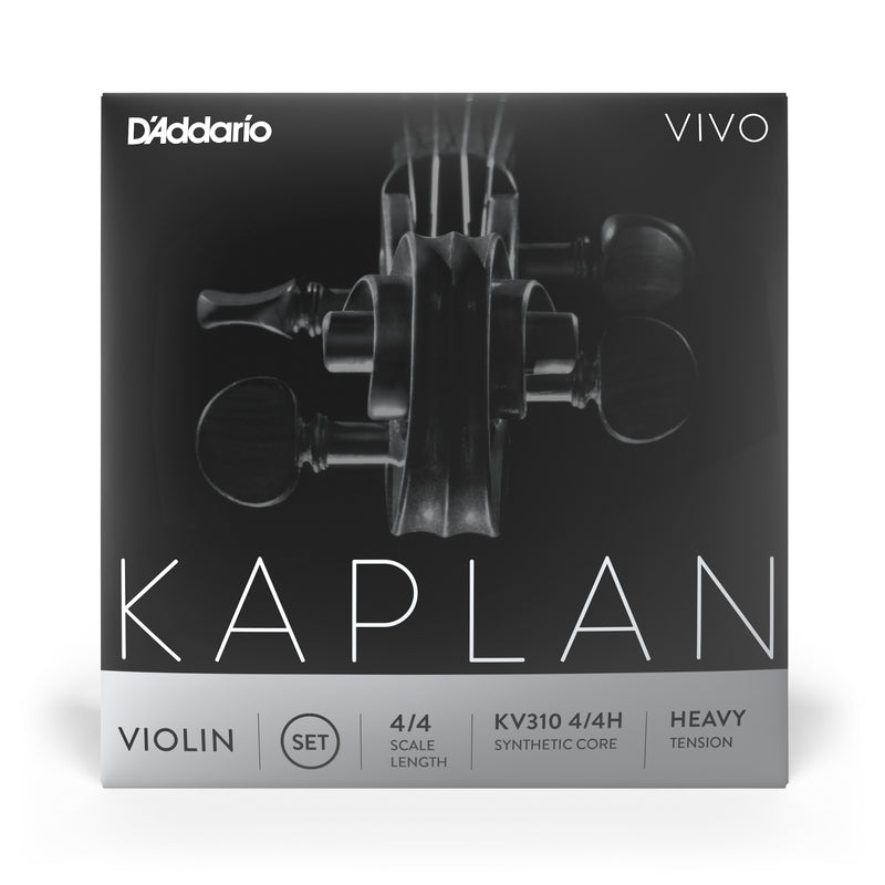 D'Addario Kaplan Vivo Violin String Set, 4/4 Scale, Heavy Tension