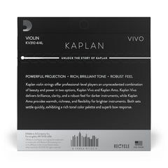 D'Addario Kaplan Vivo Violin String Set, 4/4 Scale, Light Tension