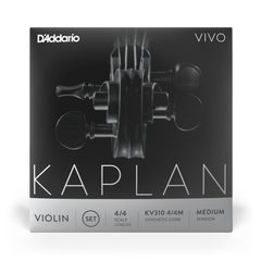 D'Addario Kaplan Vivo Violin String Set, 4/4 Scale, Medium Tension